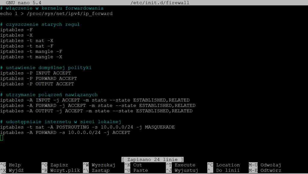 Zawartość pliku /etc/init.d/firewall