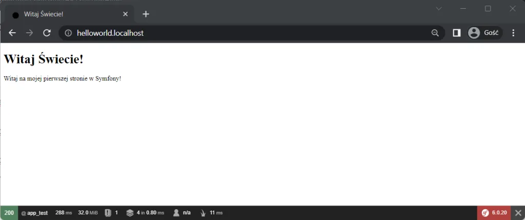 Nowy widok Hello World.