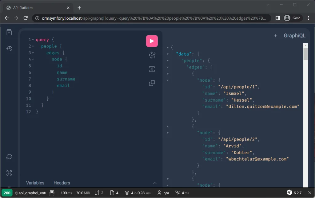 Pobranie rekordów w GraphQL