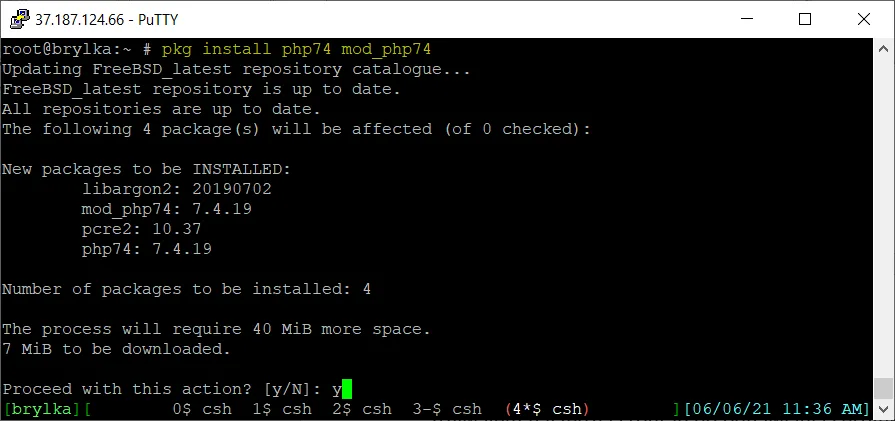 Rozpoczęcie instalacji PHP.