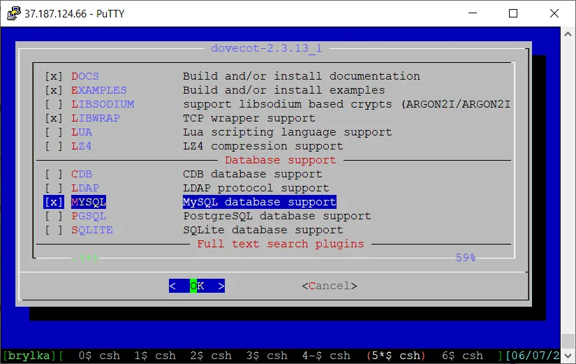 Konfiguracja Dovecot z obsługą MySQL.