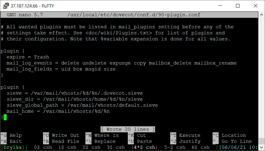 Ustawienia w pliku 90-plugin.conf.