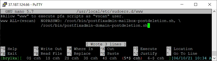 Plik /usr/local/etc/sudoers.d/www.
