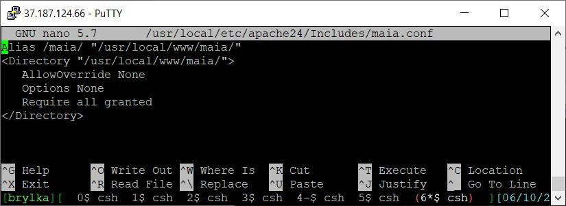 Konfiguracja Maia-Mailguard w Apache.