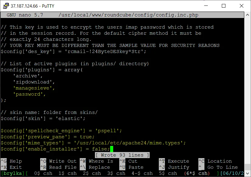 Edycja pliku config.inc.php.