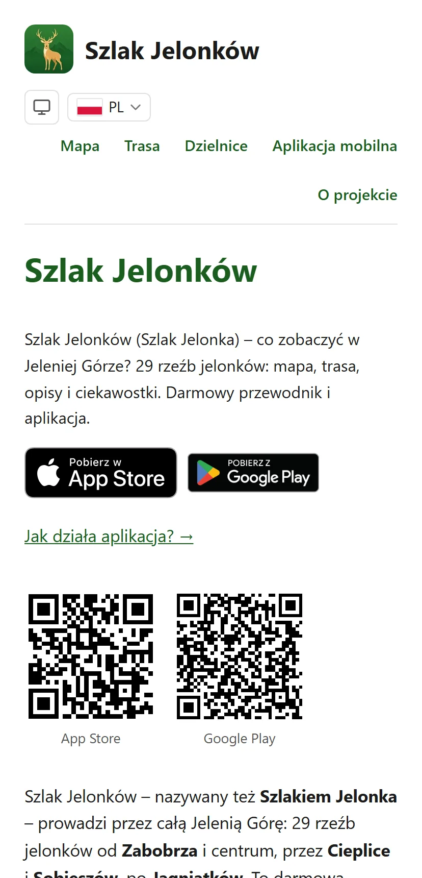 Zrzut ekranu: Szlak Jelonków