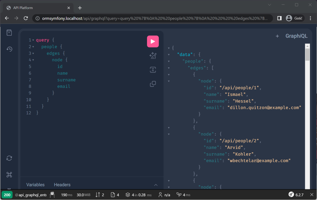 Pobranie rekordów w GraphQL